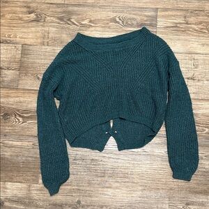 Express Deep Green V-Neck Sweater